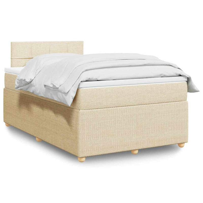 Pat continental cu saltea, crem, 120x190 cm, textil