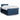 Pat box spring cu saltea, albastru, 120x190 cm, material textil