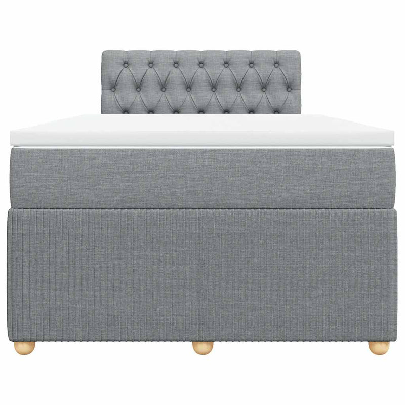 Pat box spring cu saltea, gri deschis, 120x190 cm, textil