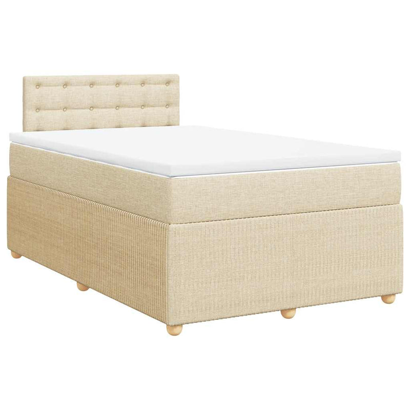 Pat continental cu saltea, crem, 120x190 cm, textil