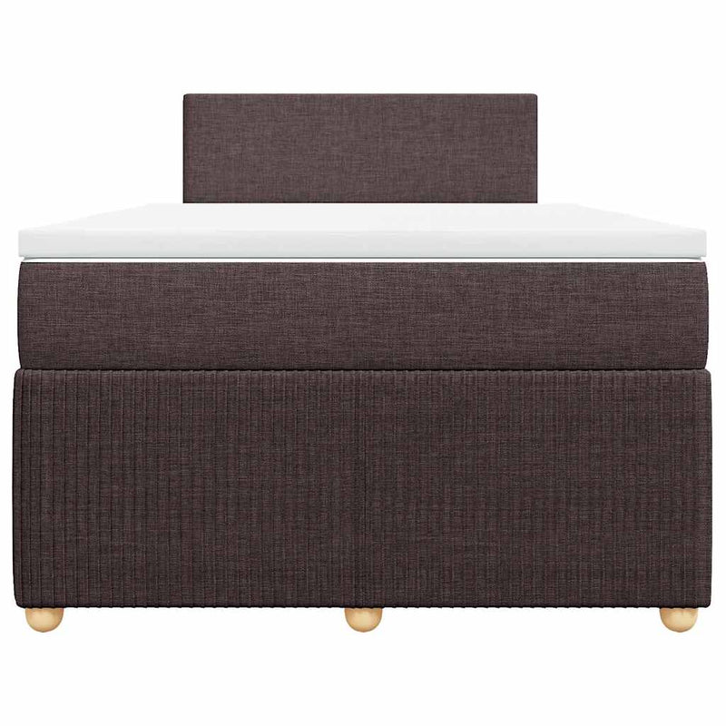 Pat box spring cu saltea, maro închis, 120x200 cm, textil