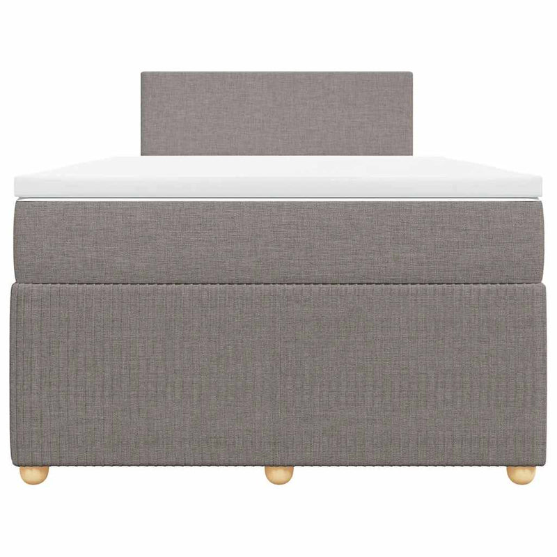 Pat box spring cu saltea, gri taupe, 120x200 cm, textil