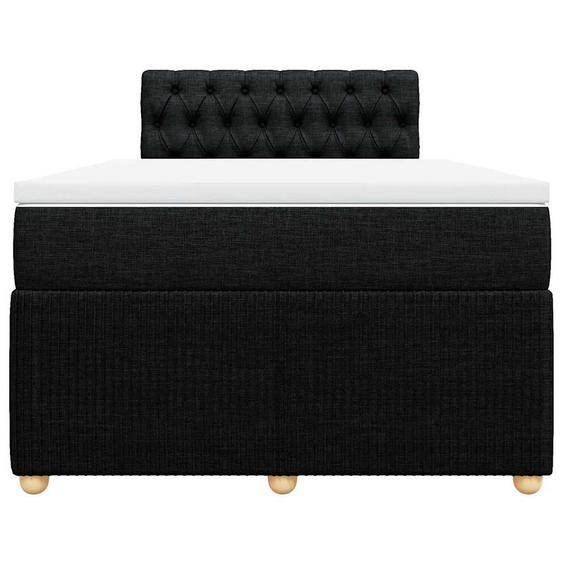 Pat box spring cu saltea, negru, 120x200 cm, textil