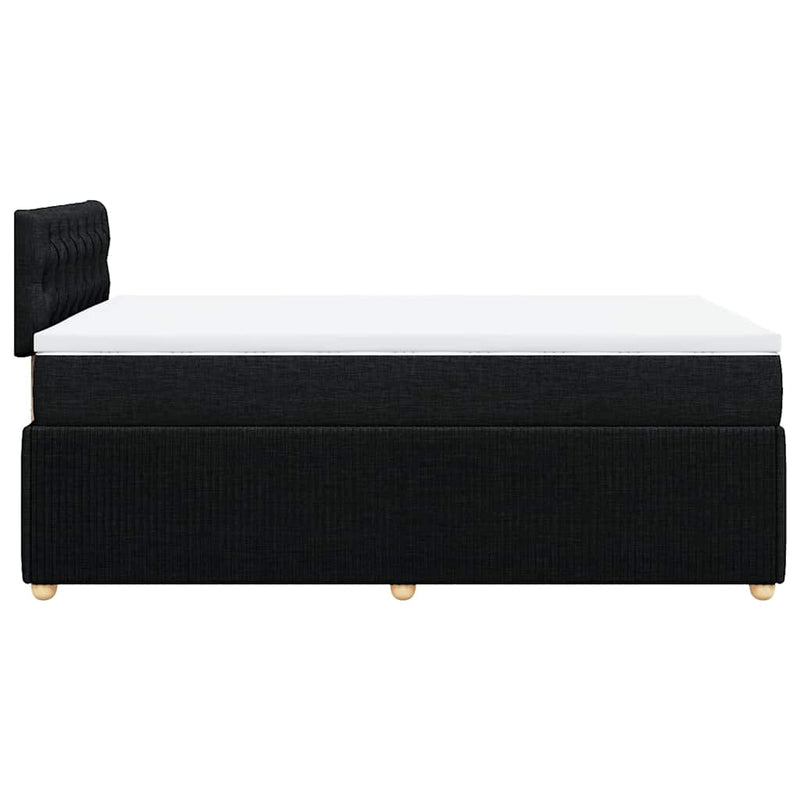 Pat box spring cu saltea, negru, 120x200 cm, textil