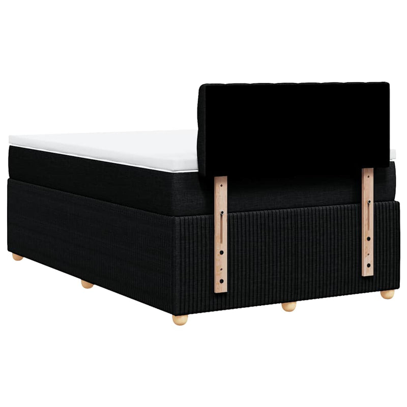Pat box spring cu saltea, negru, 120x200 cm, textil
