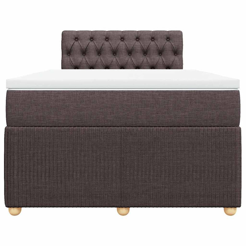 Pat box spring cu saltea, maro închis, 120x200 cm, textil