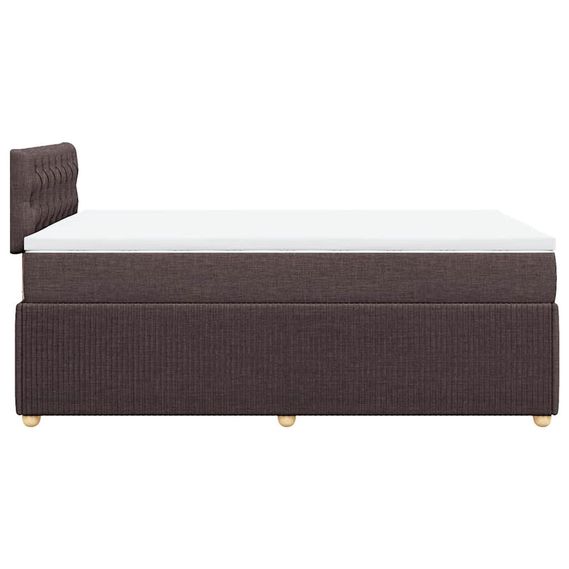 Pat box spring cu saltea, maro închis, 120x200 cm, textil