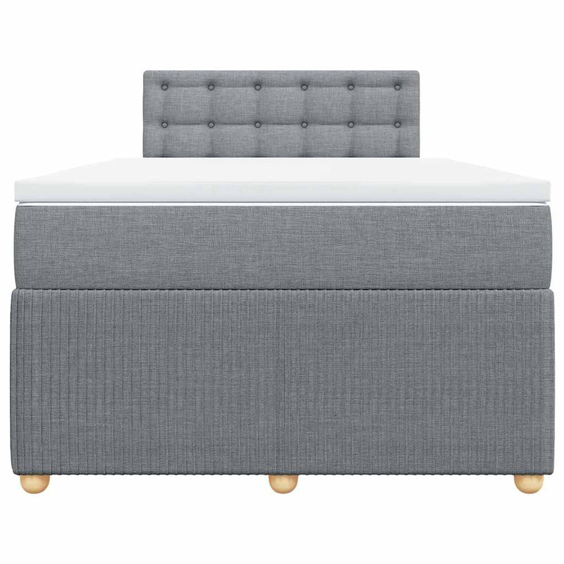 Pat continental cu saltea, gri deschis, 120x200 cm, textil