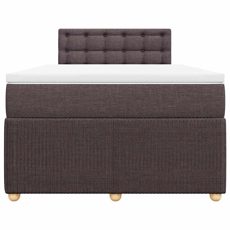 Pat box spring cu saltea, maro închis, 120x200 cm, textil