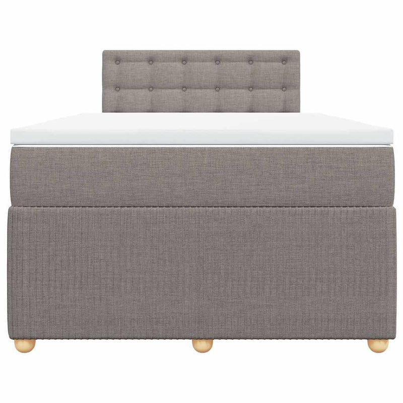 Pat box spring cu saltea, gri taupe, 120x200 cm, textil