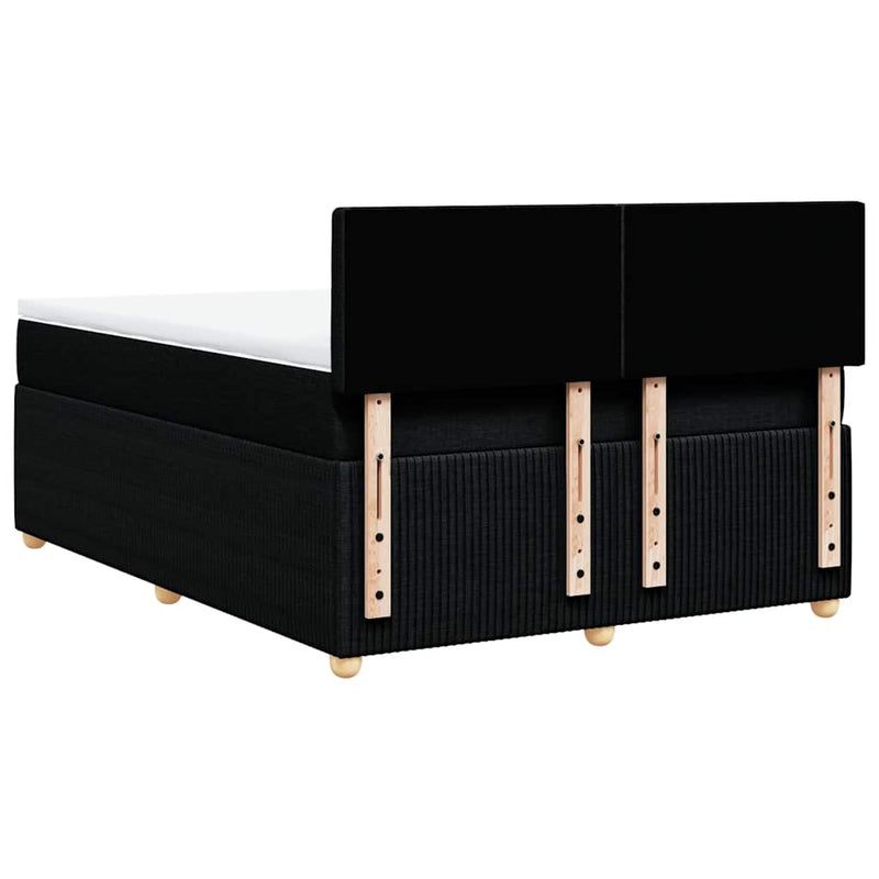 Pat box spring cu saltea, negru, 140x190 cm, textil
