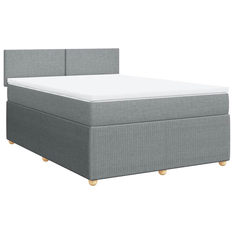 Pat continental, gri deschis, 140x200 cm, material textil