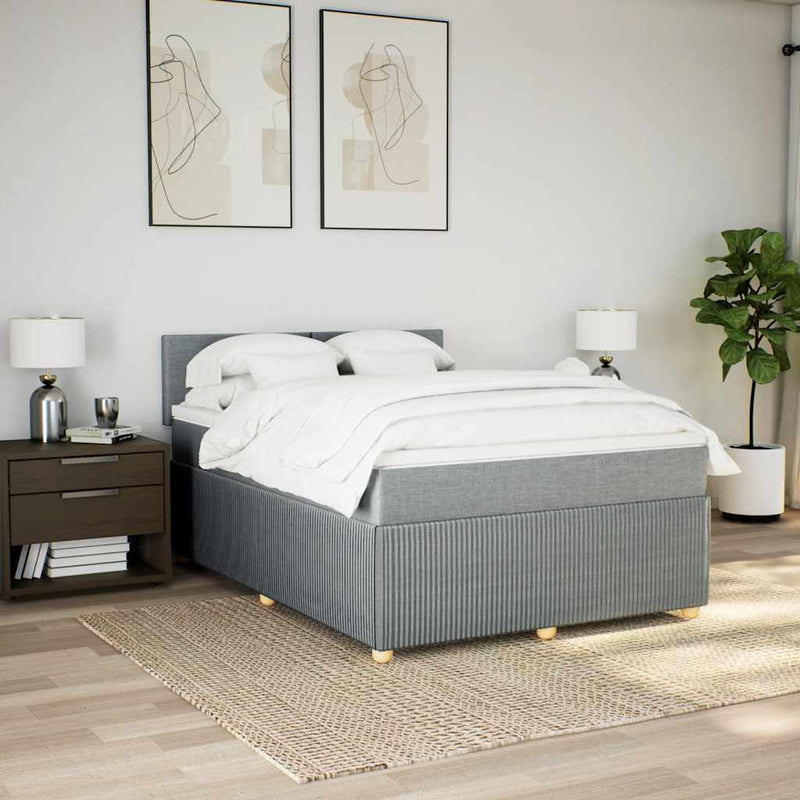 Pat continental, gri deschis, 140x200 cm, material textil