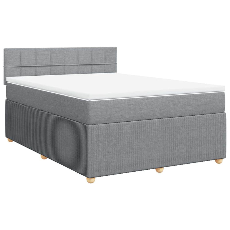 Pat continental, gri deschis, 140x200 cm, material textil