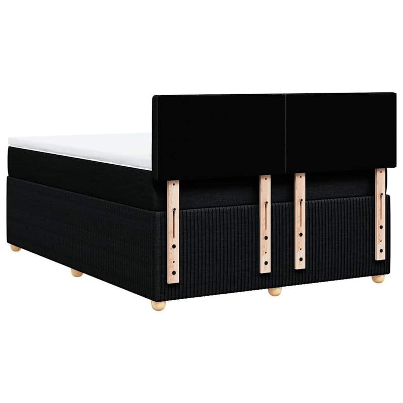 Pat box spring cu saltea, negru, 140x200 cm, textil