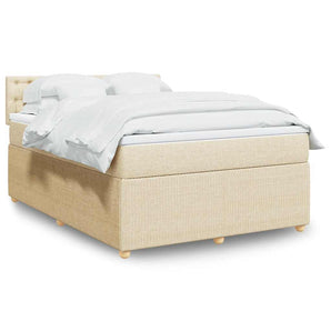 Pat continental cu saltea, crem, 140x200 cm, material textil