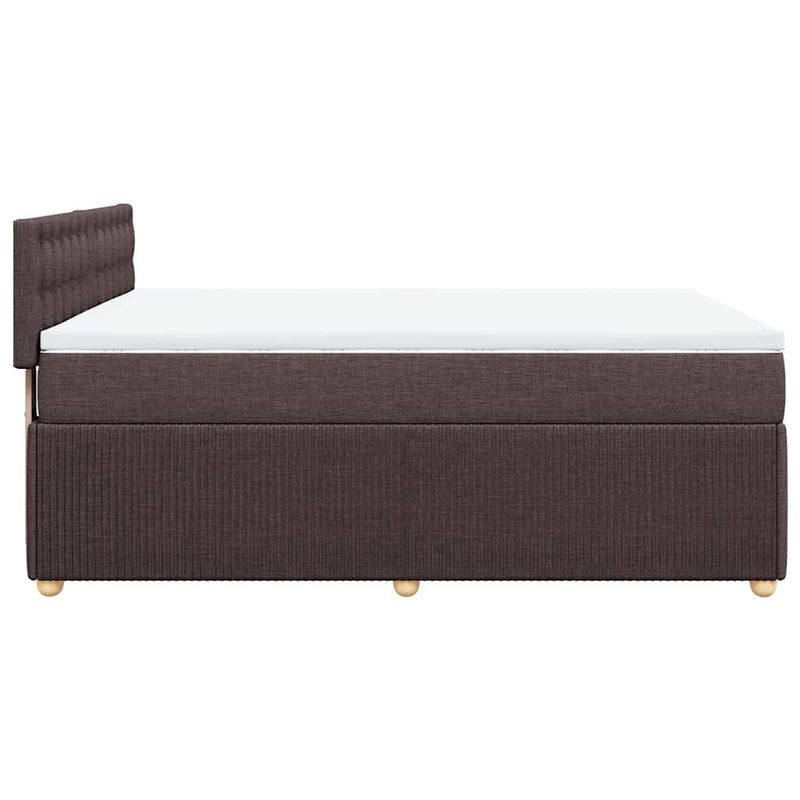 Pat box spring cu saltea, maro închis, 160x200 cm, textil