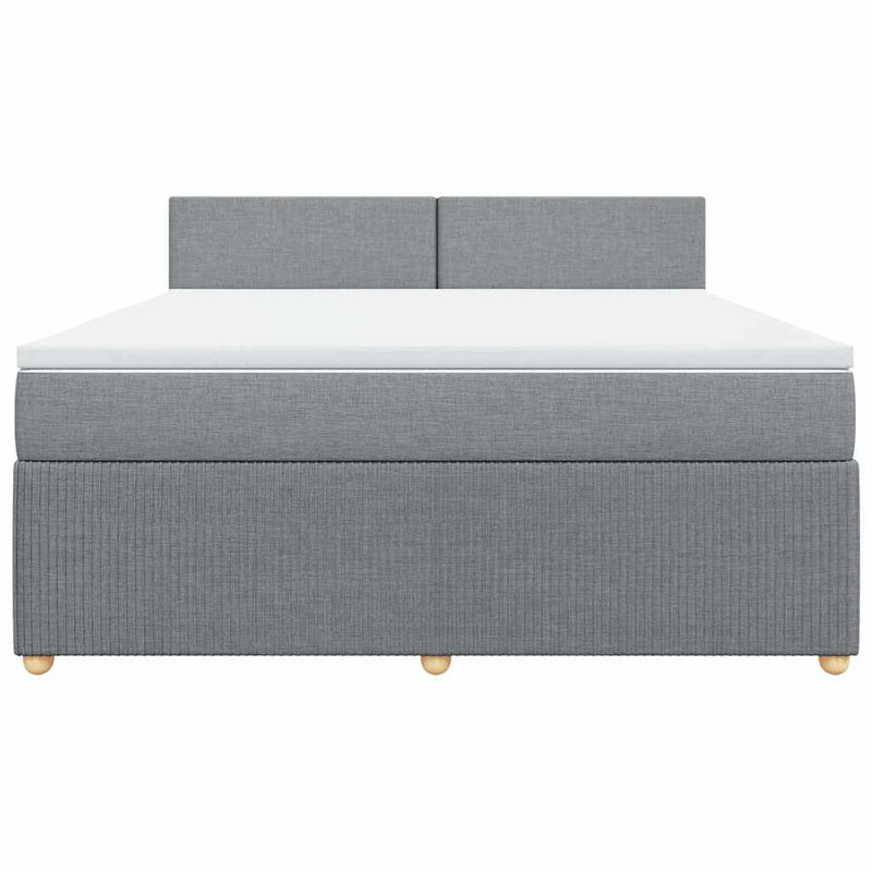 Pat continental, gri deschis, 180x200 cm, material textil