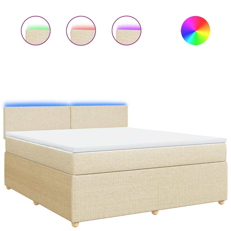 Pat continental cu saltea, crem, 180x200 cm, textil