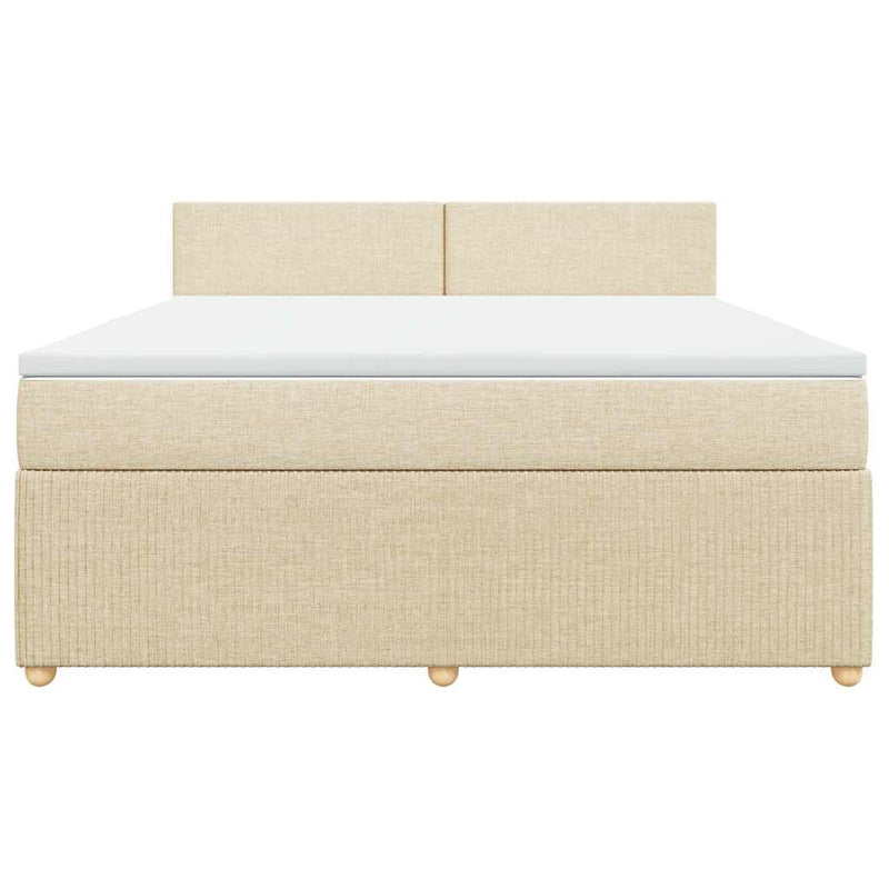 Pat continental cu saltea, crem, 180x200 cm, textil