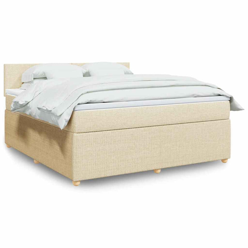 Pat continental cu saltea, crem, 180x200 cm, textil