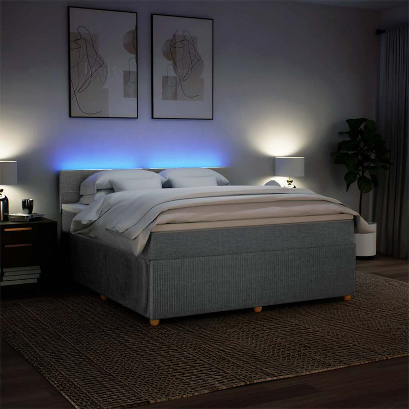 Pat continental, gri deschis, 180x200 cm, material textil