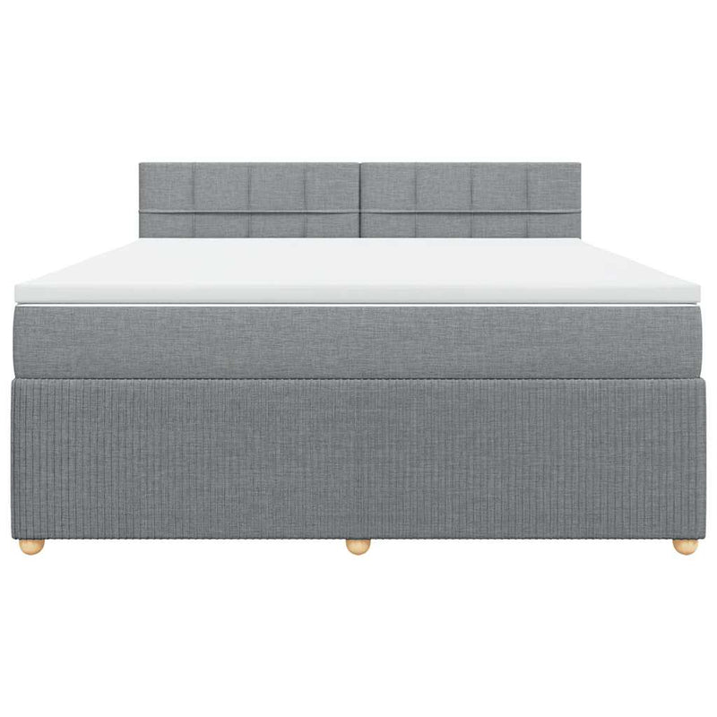 Pat continental, gri deschis, 180x200 cm, material textil