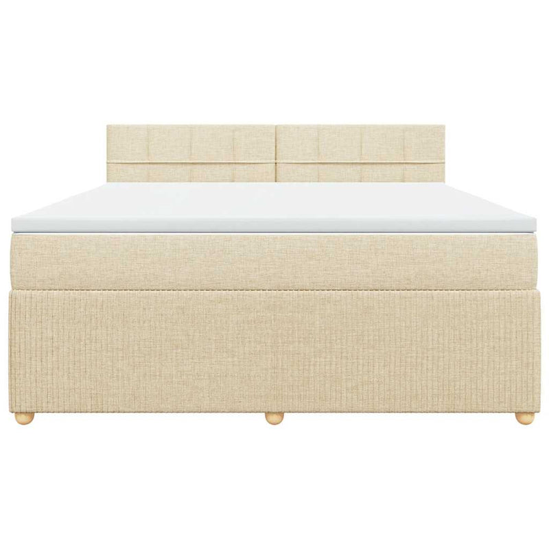 Pat continental cu saltea, crem, 180x200 cm, textil