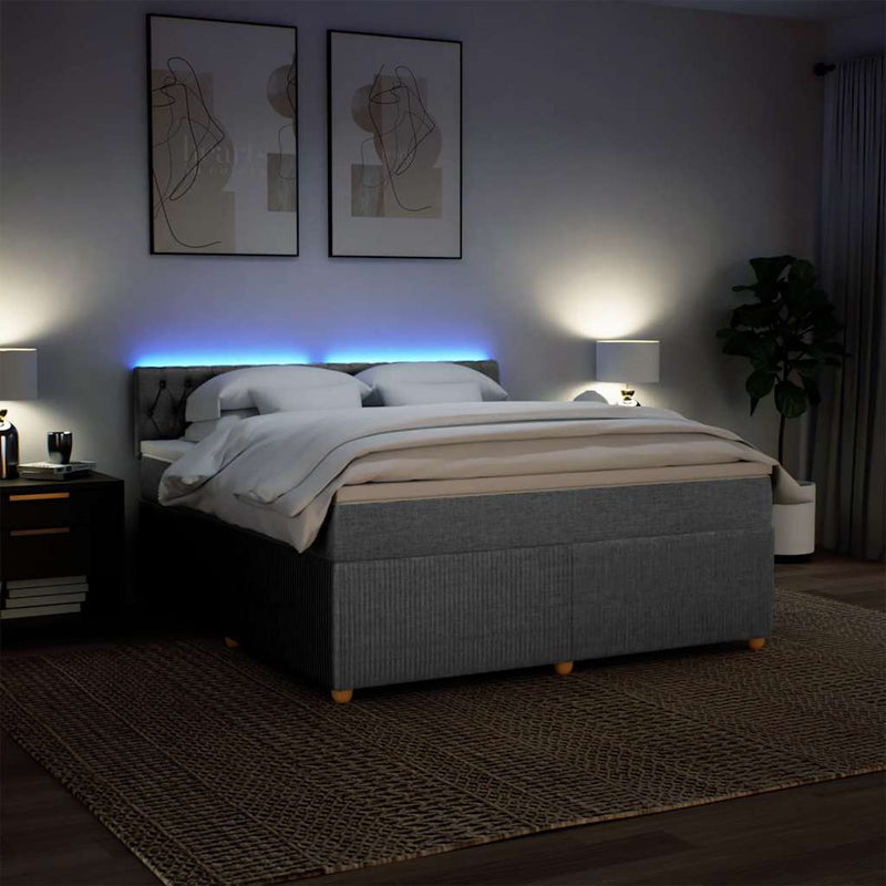Pat continental, gri deschis, 180x200 cm, material textil