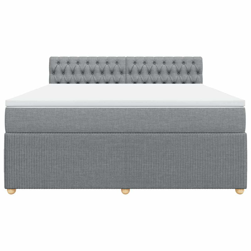 Pat continental, gri deschis, 180x200 cm, material textil