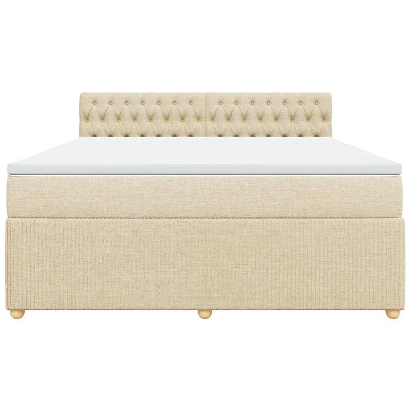 Pat continental cu saltea, crem, 180x200 cm, textil
