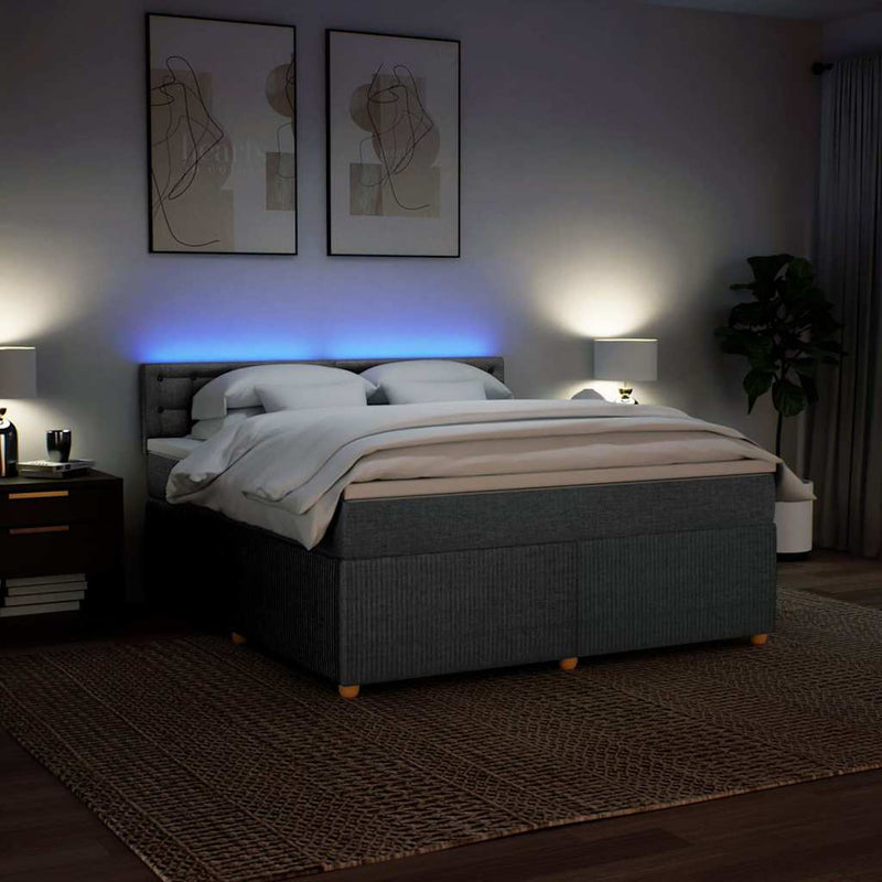 Pat continental, gri deschis, 180x200 cm, material textil