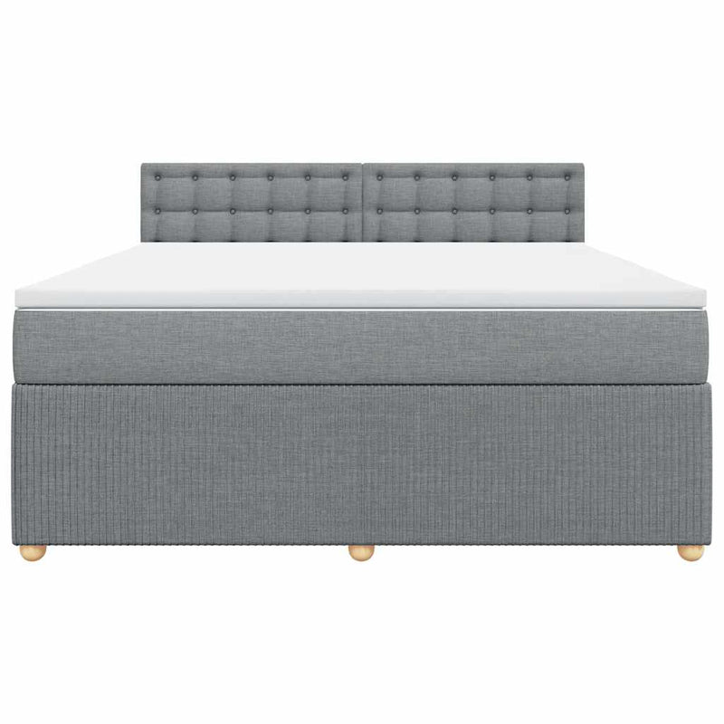 Pat continental, gri deschis, 180x200 cm, material textil