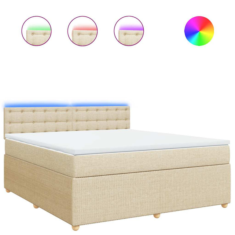 Pat continental cu saltea, crem, 180x200 cm, textil