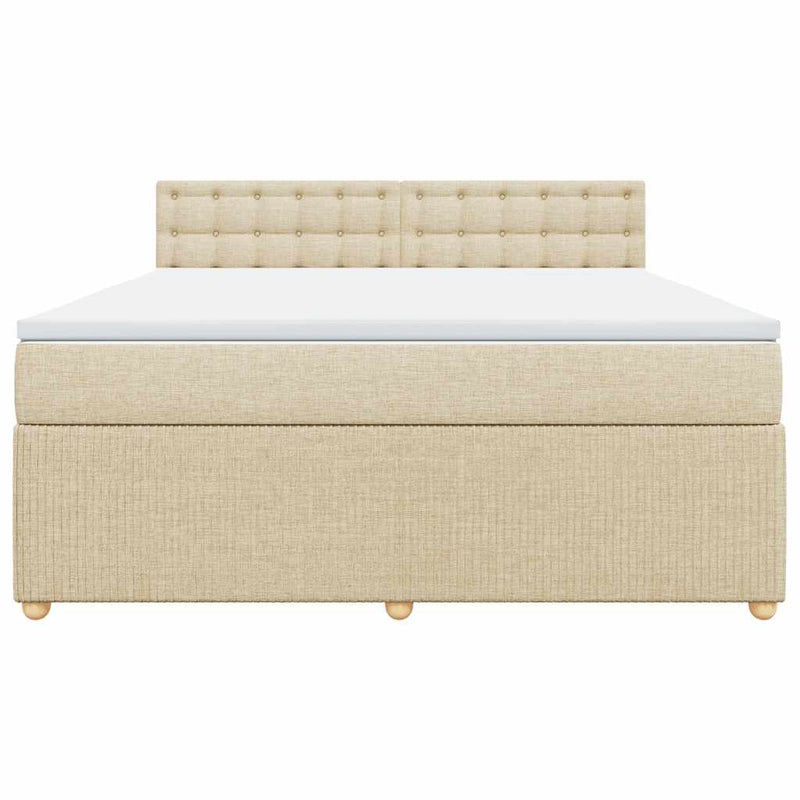 Pat continental cu saltea, crem, 180x200 cm, textil