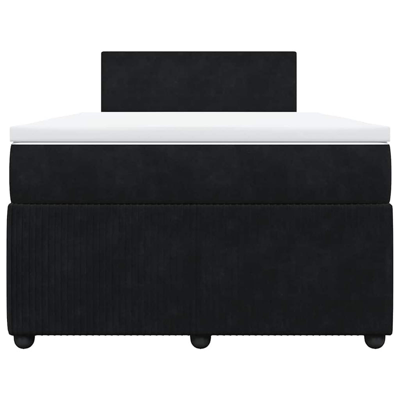 Pat box spring cu saltea, negru, 120x190 cm, catifea