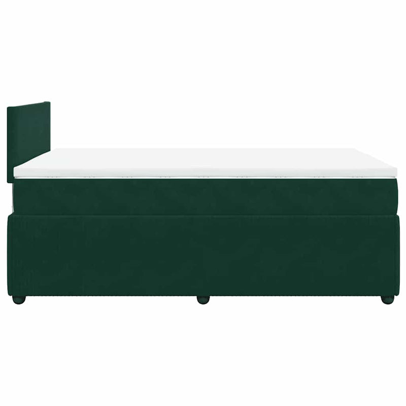 Pat box spring cu saltea, verde închis, 120x190 cm, catifea