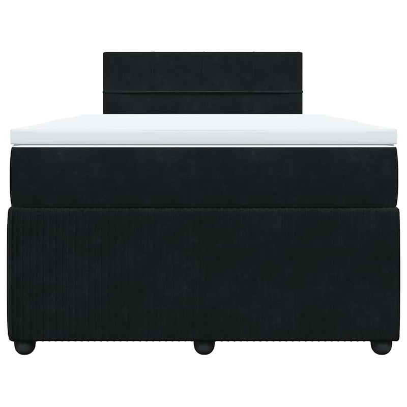 Pat box spring cu saltea, negru, 120x190 cm, catifea