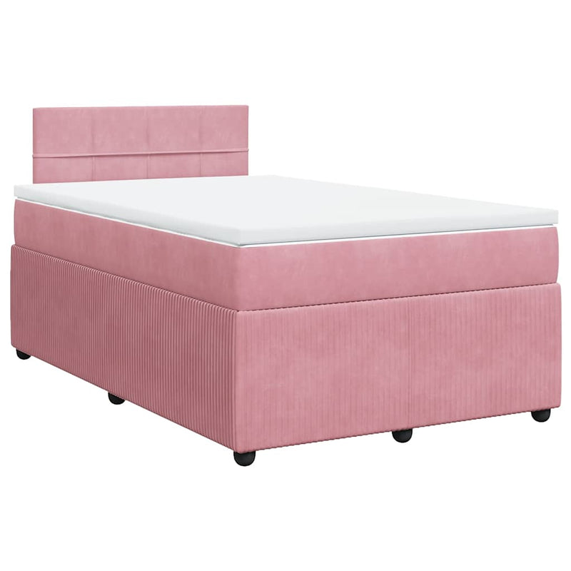 Pat box spring cu saltea, negru, 120x190 cm, catifea