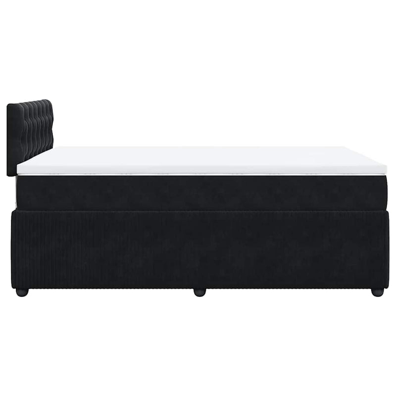 Pat box spring cu saltea, negru, 120x190 cm, catifea