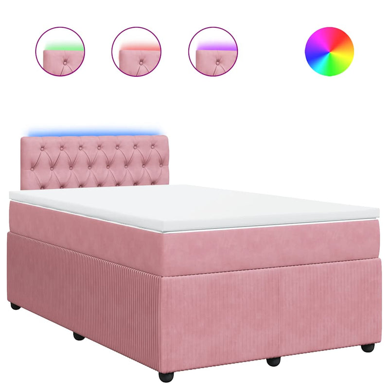 Pat box spring cu saltea, negru, 120x190 cm, catifea