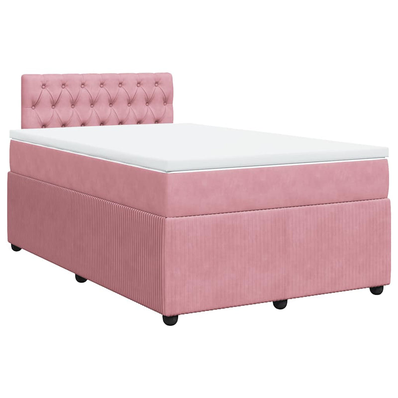 Pat box spring cu saltea, negru, 120x190 cm, catifea