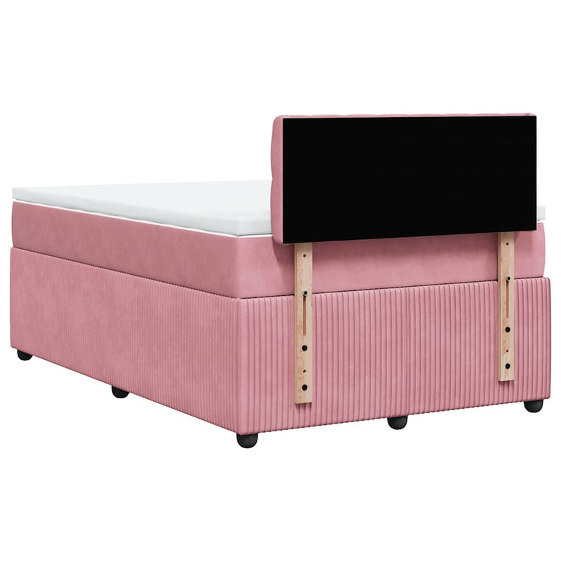 Pat box spring cu saltea, negru, 120x190 cm, catifea