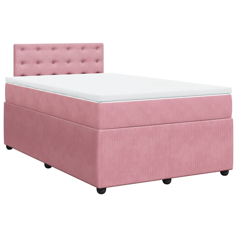 Pat box spring cu saltea, negru, 120x190 cm, catifea