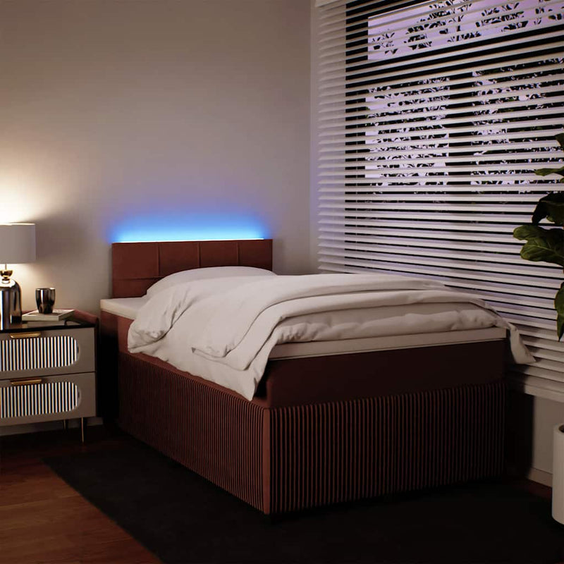 Pat box spring cu saltea, roz, 120x200 cm, catifea