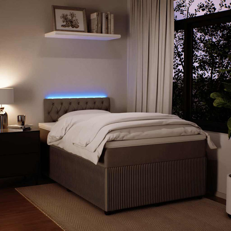 Pat continental cu saltea, gri deschis, 120x200 cm, catifea