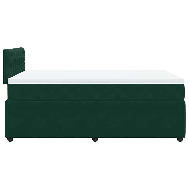 Pat box spring cu saltea, verde închis, 120x200 cm, catifea