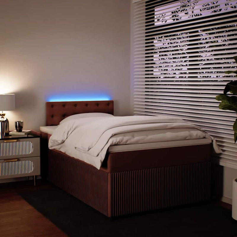 Pat box spring cu saltea, roz, 120x200 cm, catifea