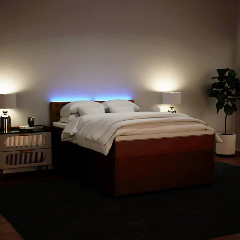 Pat box spring cu saltea, roz, 160x200 cm, catifea