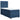 Pat box spring cu saltea, albastru, 80x200 cm, textil
